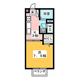 ルネ城東 1Kの間取図画像