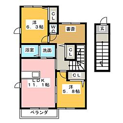 with 2LDKの間取図画像
