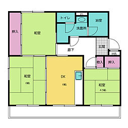 笹川団地分譲住宅103棟 3DKの間取図画像