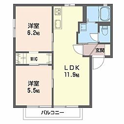 ガーデンハイツかわしまA 2LDKの間取図画像