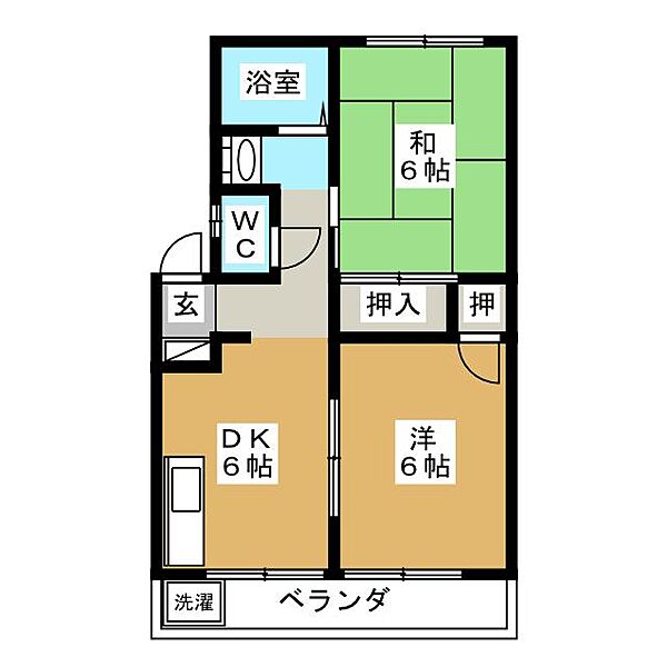 グリーンヴェールあさけ ｜三重県四日市市川北１丁目(賃貸アパート2DK・1階・40.00㎡)の写真 その2