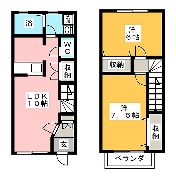 メゾネット川越 ｜三重県三重郡川越町大字当新田(賃貸アパート2LDK・1階・59.62㎡)の写真 その2