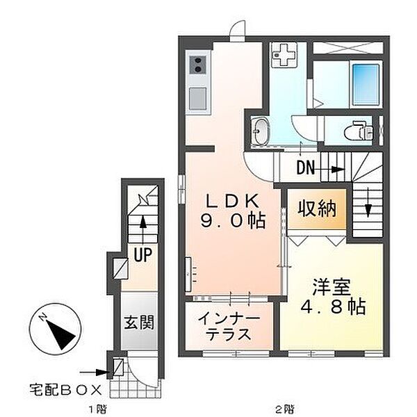 フォルトナ 201｜三重県三重郡川越町大字豊田一色(賃貸アパート1LDK・2階・42.23㎡)の写真 その2