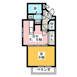 エクレールパル 1DKの間取図画像