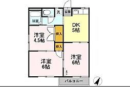 スカイハイツ早川 3DKの間取図画像