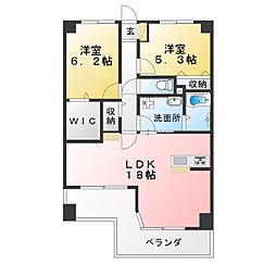 ツインコート大矢知 2LDKの間取図画像