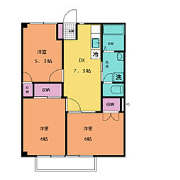 コーポラス・貴船 3DKの間取図画像