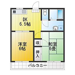 コーポキッパ 2DKの間取図画像