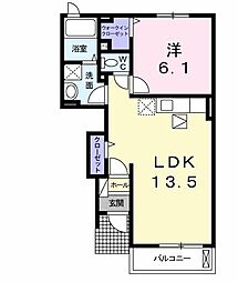 白菊 1LDKの間取図画像