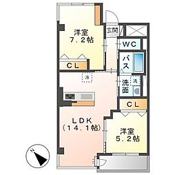 ベルクムント 2LDKの間取図画像