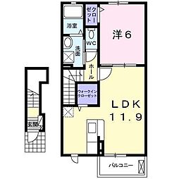 K・Kヒルズ 1LDKの間取図画像