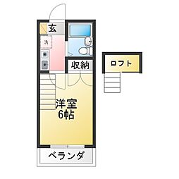 ビバリーシャロン 1Kの間取図画像