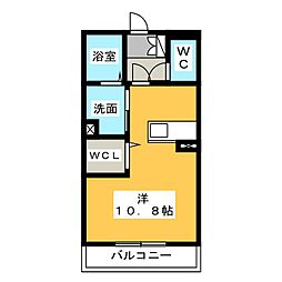 クレールエスパシオ ワンルームの間取図画像