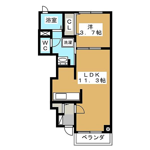 ファールラートII ｜三重県津市栗真町屋町(賃貸アパート1LDK・1階・37.13㎡)の写真 その2