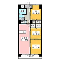 ラフィネ上浜  ｜ 三重県津市上浜町４丁目（賃貸マンション3LDK・3階・70.32㎡） その2