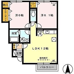 ソフィアコートA 2LDKの間取図画像