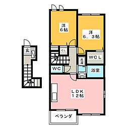 エスペランスA 2LDKの間取図画像