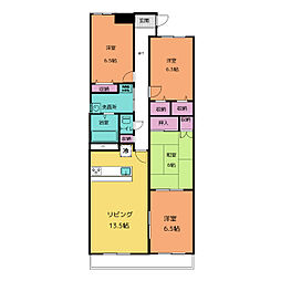 ドムス喜兵衛 風の棟 2階4LDKの間取り