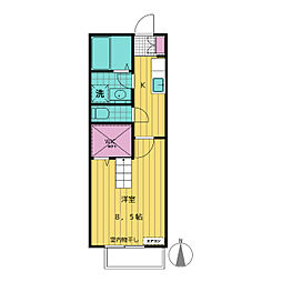ボナンザ 2階1Kの間取り
