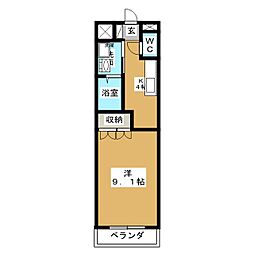 リヴァージュA 1Kの間取図画像