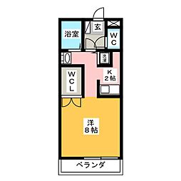 ヴェルソレイユ ワンルームの間取図画像