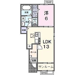 ラーツゥー・デル・マーレ　IV 1階1LDKの間取り