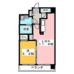 ライフコートマルノウチ 1LDKの間取図画像