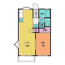 第1メゾン山本 1LDKの間取図画像