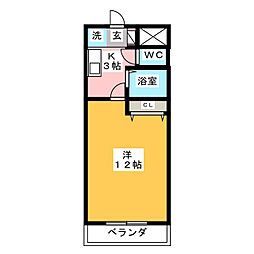 ソフィア河芸 1Kの間取図画像