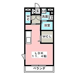 SoleilCourtS ワンルームの間取図画像