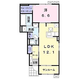 アンジェラA 1LDKの間取図画像