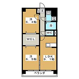 マジェスティ 2DKの間取図画像