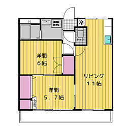 コーポルミナス 2LDKの間取図画像