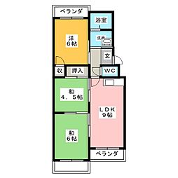 臼井マンション 3DKの間取図画像