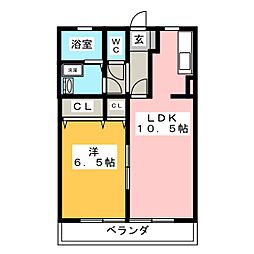 ベルファイン 1LDKの間取図画像