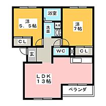 サンヒルズ　Ｂ棟  ｜ 三重県鈴鹿市高岡台１丁目（賃貸アパート2LDK・2階・59.40㎡） その2