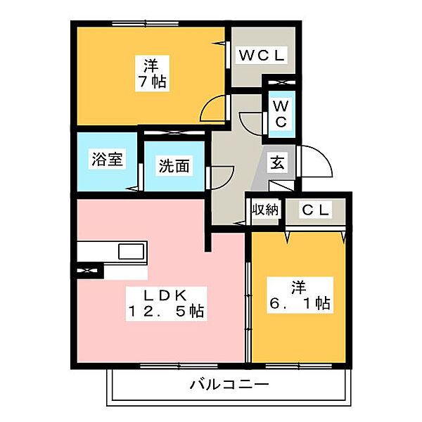 リビングタウン鈴鹿旭が丘　Ａ棟 ｜三重県鈴鹿市中旭が丘２丁目(賃貸アパート2LDK・2階・60.61㎡)の写真 その2