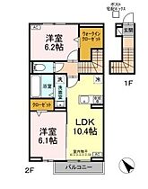 D-ROOM　S 205 ｜ 三重県鈴鹿市野町東１丁目12-5（賃貸アパート2LDK・2階・59.57㎡） その2