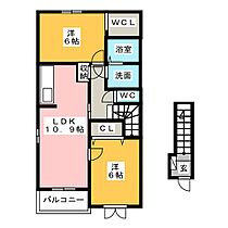 サーフサイド  ｜ 三重県鈴鹿市南若松町（賃貸アパート2LDK・2階・57.21㎡） その2