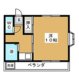 レジデンスＨＩＲＡＮＯ 2階1Kの間取り