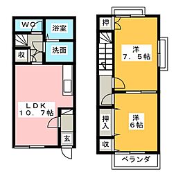 ｒａｐｐｏｒｔ　ｓｕｍｉｙｏｓｈｉ II 1階2LDKの間取り