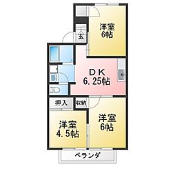 ダイワハイツ 3DKの間取図画像