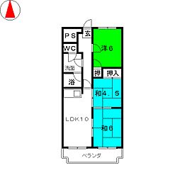 リバーサイド鈴鹿 1階3LDKの間取り