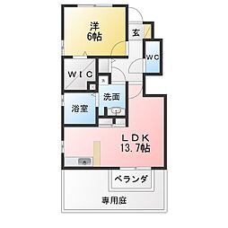 ルミエレ 1LDKの間取図画像