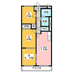 メゾン・クラージュ 3LDKの間取図画像