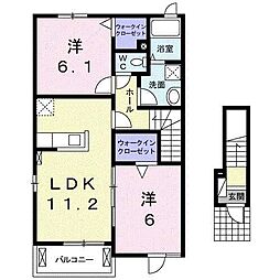 タルタルーガ2 2LDKの間取図画像
