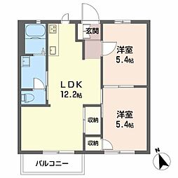 ラフィーネ桜島 3DKの間取図画像