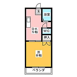 コーポ江島 1DKの間取図画像