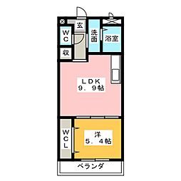 道伯ゴールドヒルズローレル 1LDKの間取図画像