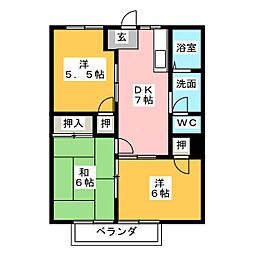 ラフィネSANO2 3DKの間取図画像